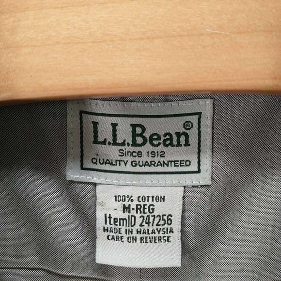 L.L. Bean Men's Wrinkle Resistant Button-Down Shirt M Gray Continental Tire Logo - Picture 9 of 13